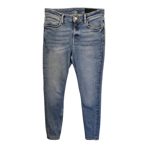 AllSaints Jeans Womens 30 Blue Grace Ankle Zip Mid Rise Ankle Skinny Urban Y2K - Picture 1 of 15